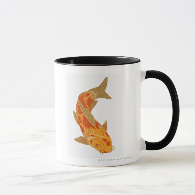 Digital-Illustration von Koi Karpfen Tasse (Rechts)