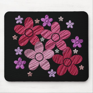Digital-Kunst-Blumenexplosion auf schwarzem Mousepad