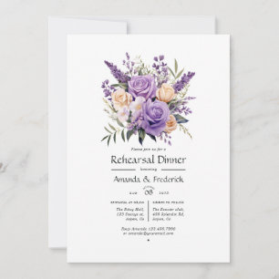Digital Lavender Floral Hochzeitsessen Probe Einladung
