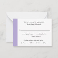 Digital Lavender Lila Wedding Mini RSVP Card
