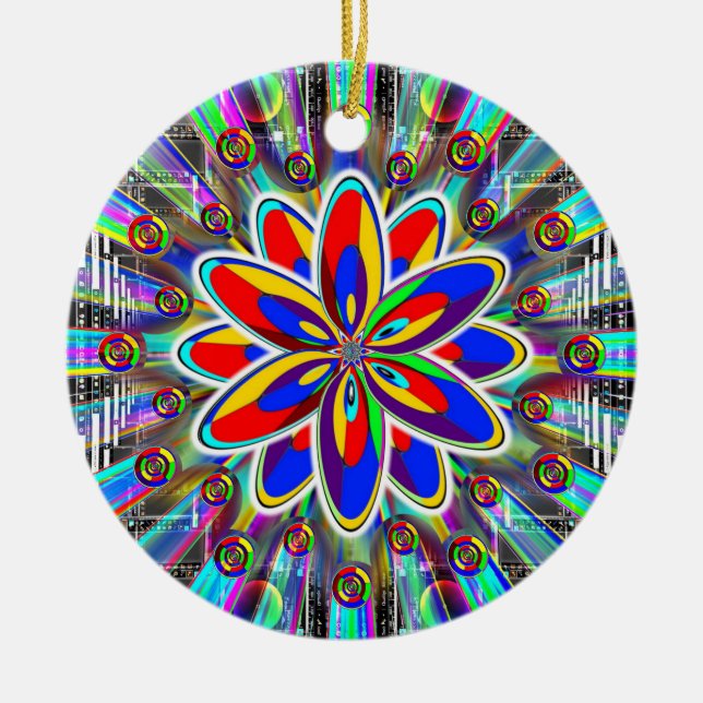 Digital Lotus Necklace oder Keramik Ornament (Vorne)