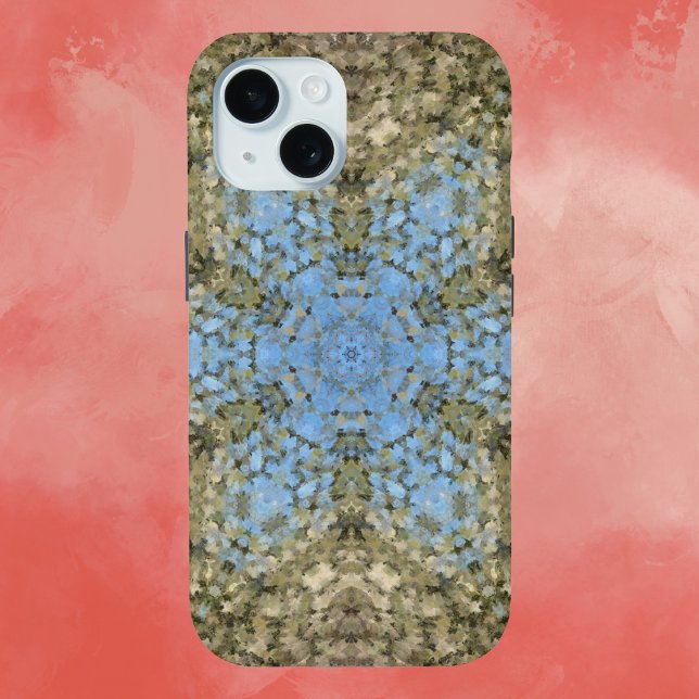 Digital Mandala Gelb und Blau Case-Mate iPhone Hülle (Von Creator hochgeladen)