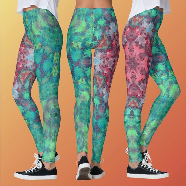 Digital Mandala Red Green und Blue Leggings (Von Creator hochgeladen)