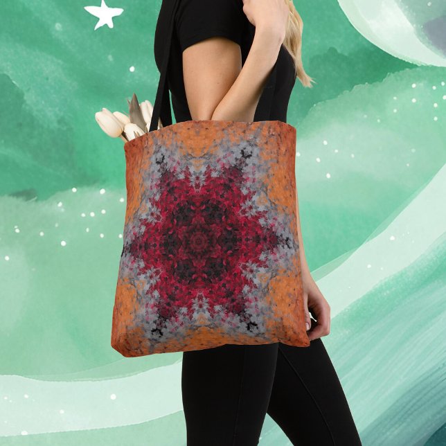 Digital Mandala Red Orange und Blue Tasche (Von Creator hochgeladen)