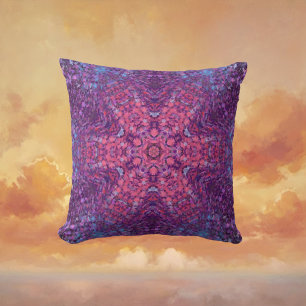 Digital Mandala Rosa Lila und blau Kissen