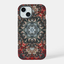 Digital Mandala Rot und Weiß