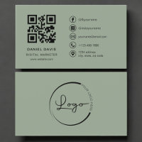 Digital Marketer Sage Green Logo QR-Code 