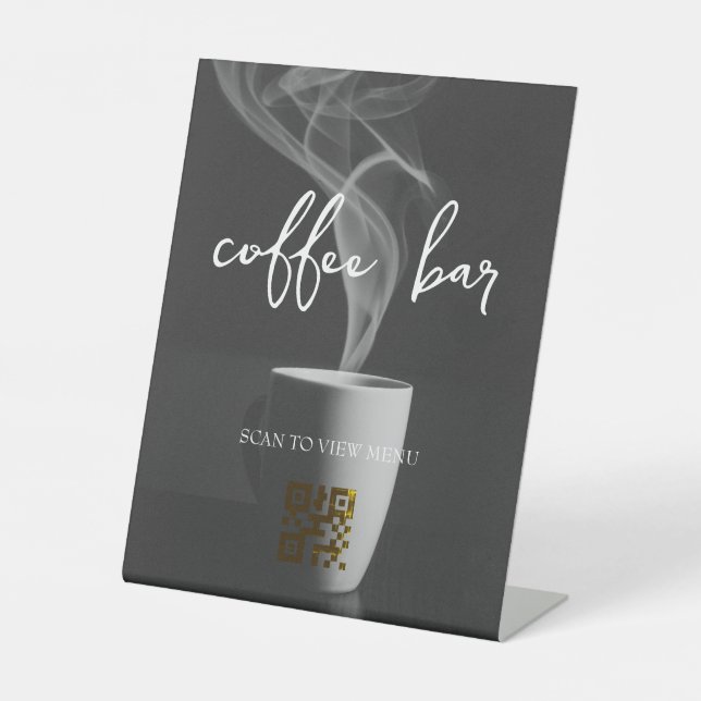 Digital-Menü mit QR-Code Sockelschild (Vorderseite)