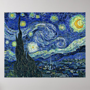 Digital modifizierte Starry Night Van Gogh verschw Poster