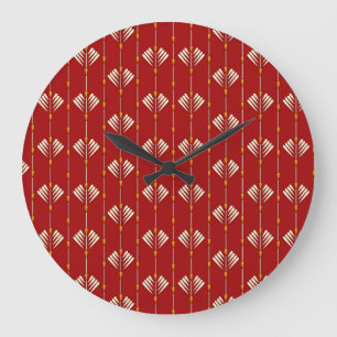 Digital Mughal: Textile Pflanze Artwork. Große Wanduhr