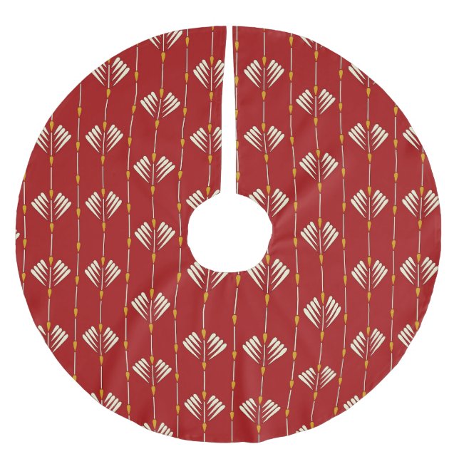 Digital Mughal: Textile Pflanze Artwork. Polyester Weihnachtsbaumdecke (Vorderseite)