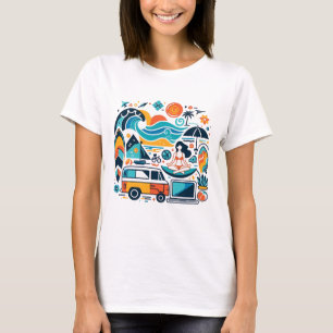 Digital Nomad Yoga Surfer Girl T-Shirt