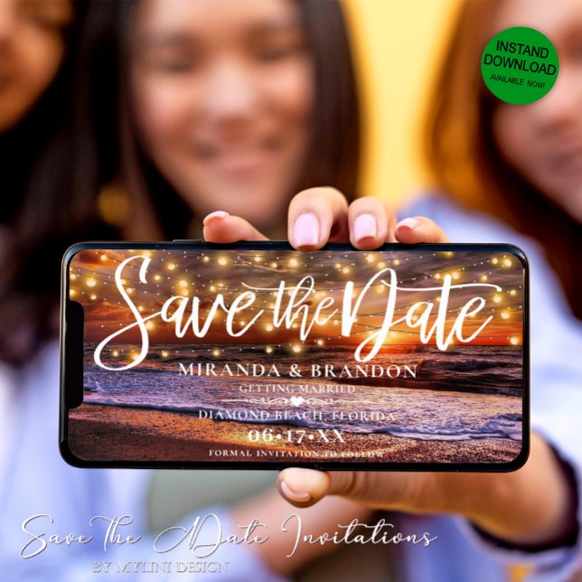 Digital Ocean Beach Save the Date Einladung (Von Creator hochgeladen)