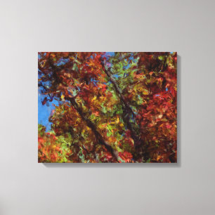 Digital Oil Painted Fall Trees Canvas Print Leinwanddruck