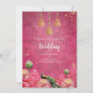 Digital Peacock Hochzeit Einladung Indische Hochze