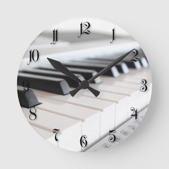 Digital piano keyboard runde wanduhr (Vorderseite)
