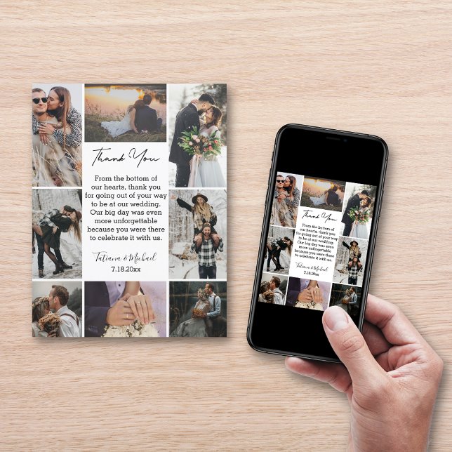 digital&print 8 Fotos Collage Hochzeit danke Karte (Von Creator hochgeladen)