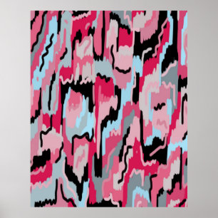 Digital Print in Rot und Schwarz Poster