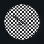 Digital Print in Schwarz/Weiß Runde Wanduhr<br><div class="desc">Schwarz-Weiß Schach Digital Print Wall Clock von Gerson Ramos.</div>