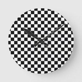 Digital Print in Schwarz/Weiß Runde Wanduhr