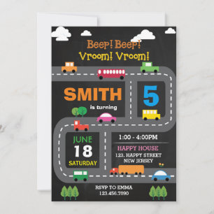 Digital Printable Transport Invitation d'anniversa