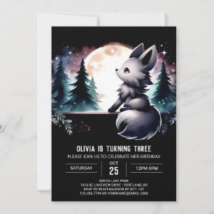Digital Printable Wolf Birthday Einladung