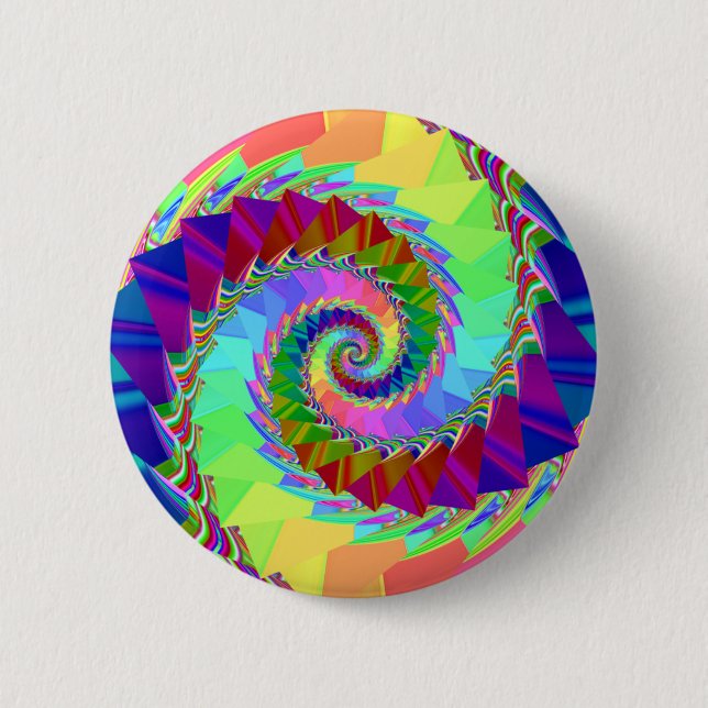 Digital-Regenbogen-Spiralenknopf Button (Vorderseite)
