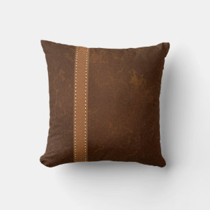 DIGITAL Rugged Brown Raw Hide Leder und Strahl Kissen