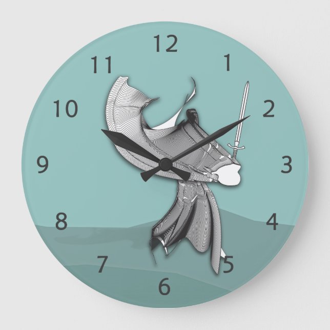 Digital Samurai Große Wanduhr (Vorderseite)
