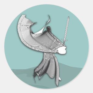 Digital Samurai Runder Aufkleber