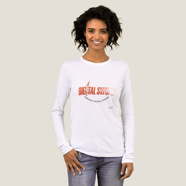 Digital-Schwert-Langarmshirt Tri-Blend Shirt (Vorderseite voll)