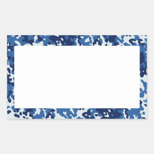Digital Sky Blue Camouflage - mit White Rechteckiger Aufkleber