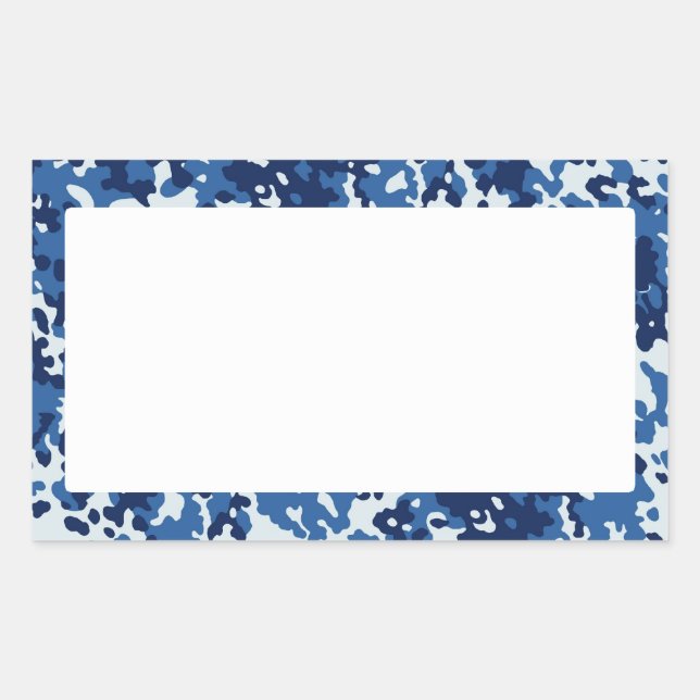 Digital Sky Blue Camouflage - mit White Rechteckiger Aufkleber (Vorderseite)