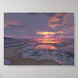 Digital-Sonnenuntergang Poster