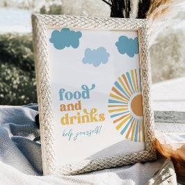 Digital Sun Party Food and Drinks Zeichen Poster