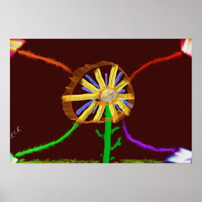 Digital Sunflower Poster (Vorne)