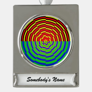 Digital Sunset von Kenneth Yoncich Banner-Ornament Silber
