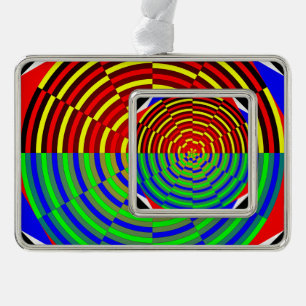Digital Sunset von Kenneth Yoncich Rahmen-Ornament Silber