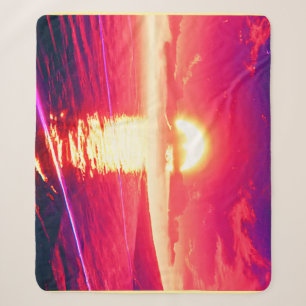Digital Synthwave Sunset Sea Reflection Sherpadecke