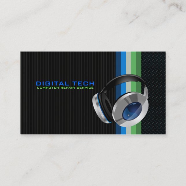 Digital Tech. Cartes de visite casques (Devant)