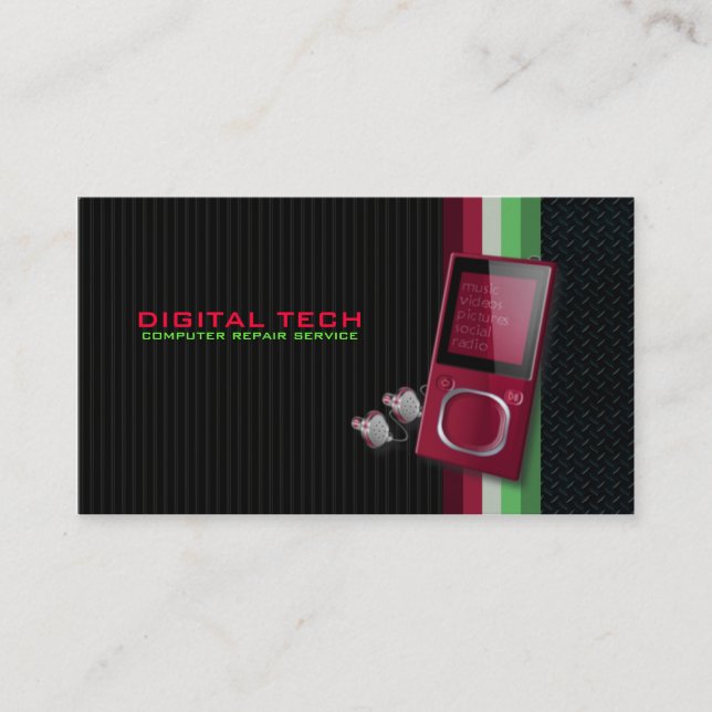 Digital Tech. Pod Business Cards Visitenkarte (Vorderseite)
