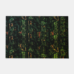 Digital tree bark under green hammered glass fußmatte
