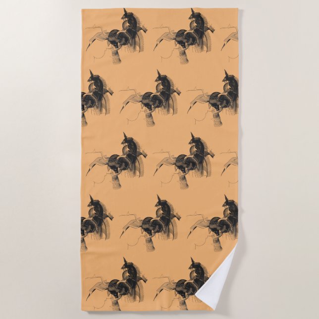 Digital Unicorn Abbildung: Benutzerdefinierte Hint Strandtuch (Vorderseite)