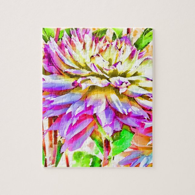 Digital Watercolor Dahlia (Vertikal)