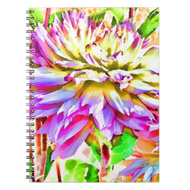 Digital Watercolor Dahlia-Geschenk Notizblock