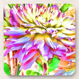 Digital Watercolor Dahlia-Geschenk Untersetzer