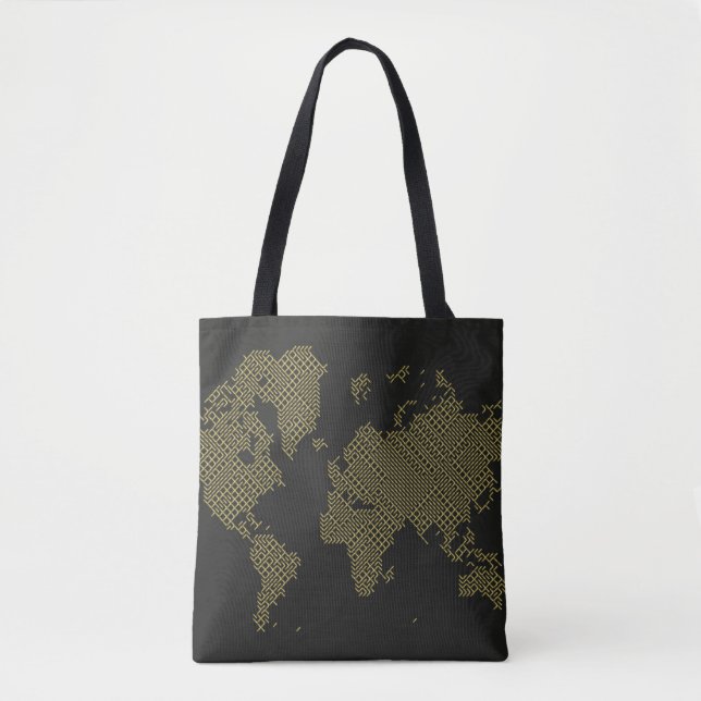 Digital-Weltkarte Tasche (Vorderseite)