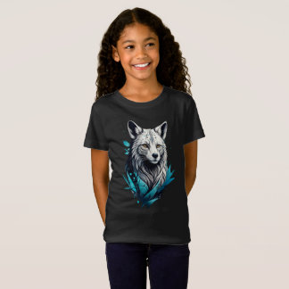 Digital Wolf Basic Kids Girl T-Shirt