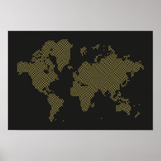 Digital World Map Poster (Vorne)