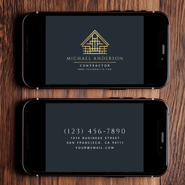 Digital Zuhause Gebäude Construction Blue Business Karte (Von Creator hochgeladen)